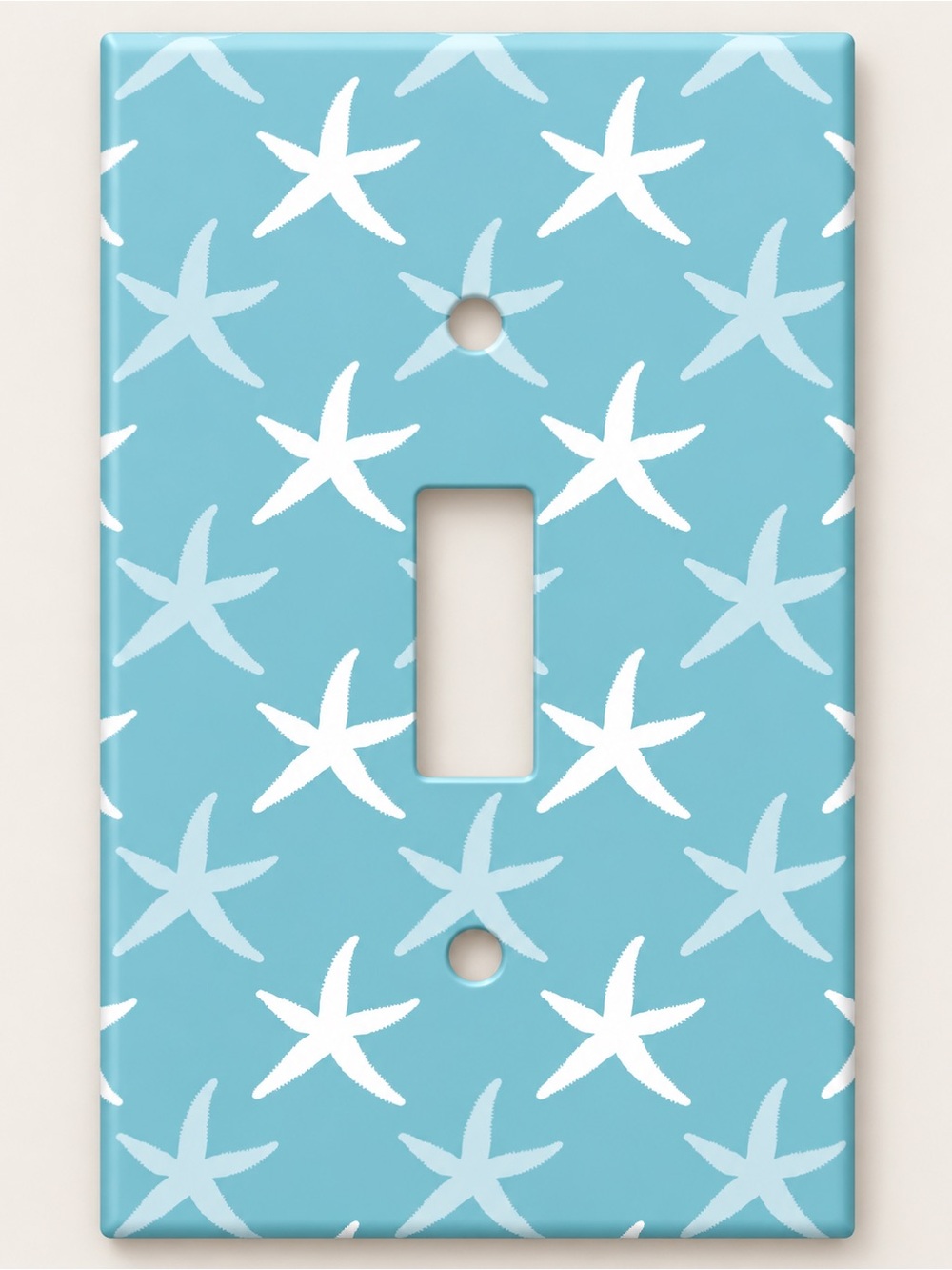 Handmade Blue Starfish Coastal Toggle Light Switch Cover Plate